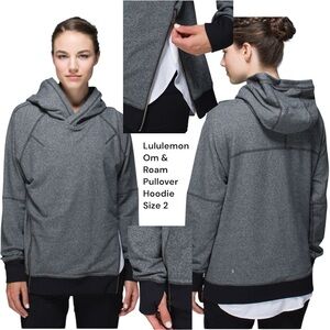 EUC Lululemon Om & Roam Pullover Heathered Speckled Black / Black - size 2